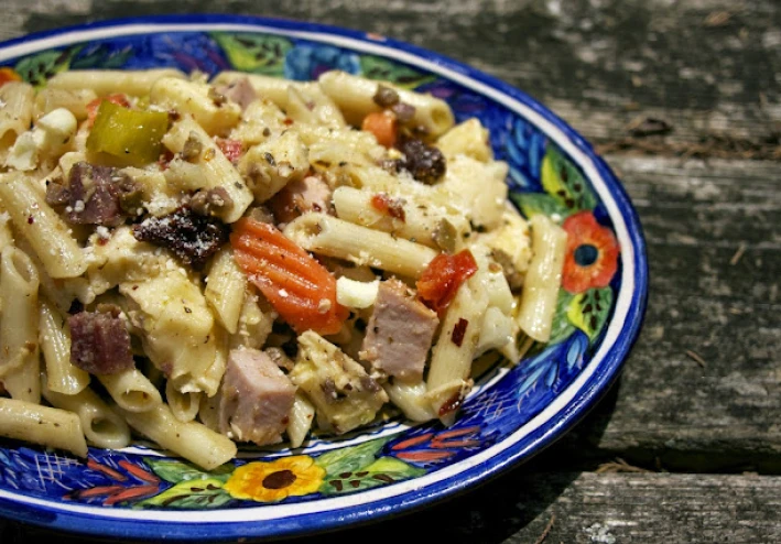 Beef and pasta salad Barley