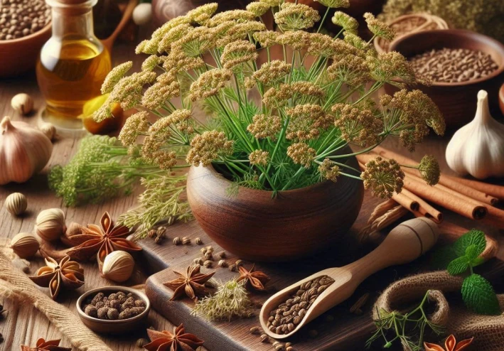 الكمون : نبات عشبي حولي ينتمي إلى فصيلة الخيميات (Apiaceae)