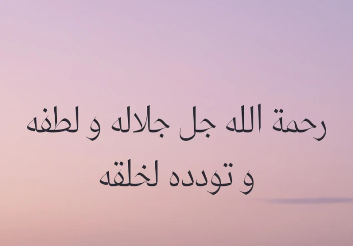 رحمة الله جل جلاله و لطفه و تودده لخلقه