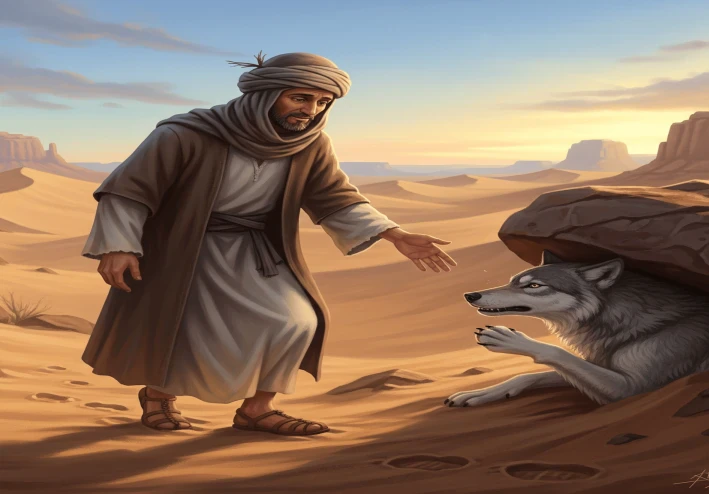 قصة الرجل الفقير الذي طردتة زوجتة فقابل ذئب واصبح أغنى رجل في القرية