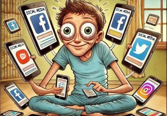 🌐 العالَم خلف الشاشات: بين فوائد التواصل الاجتماعي وإدمانه المدمّر للشباب