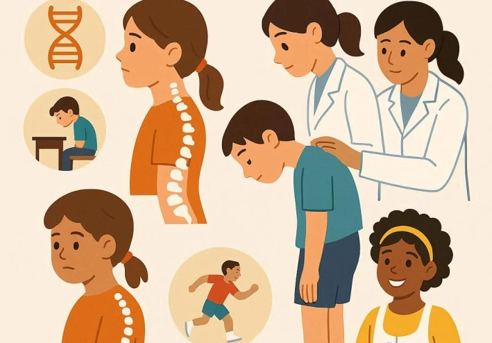 اعوجاج العمود الفقري الطفولي: فهم الأسباب، آليات الكشف، واستراتيجيات التدخل الفعّال.