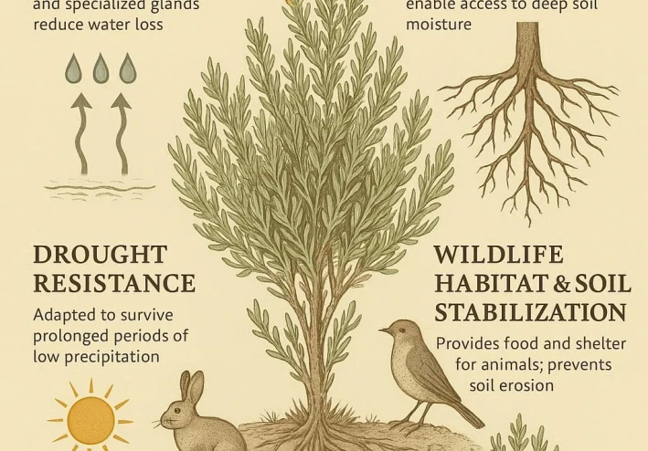 الشبرم (Artemisia tridentata): استراتيجيات التكيف البيئي والدور الحيوي في منظومات المناطق القاحلة.