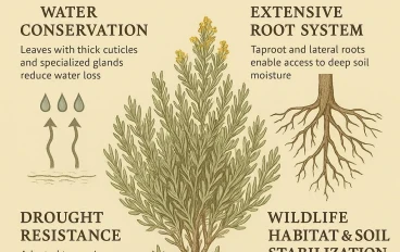 الشبرم (Artemisia tridentata): استراتيجيات التكيف البيئي والدور الحيوي في منظومات المناطق القاحلة.