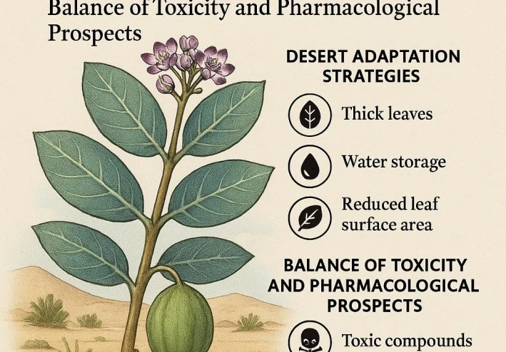 Calotropis procera (نبات العشر): استراتيجيات التكيف الصحراوي والتوازن بين السمية والآفاق الصيدلانية