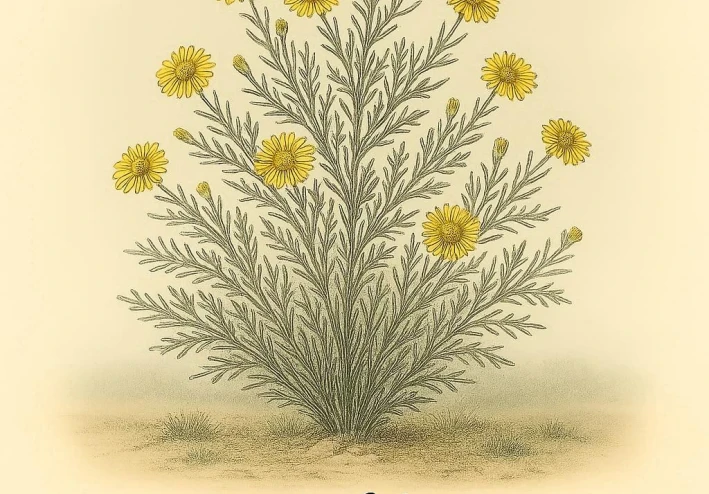 العرفج (Rhanterium epapposum): شجيرة صحراوية أيقونية من الفصيلة النجمية (Asteraceae)