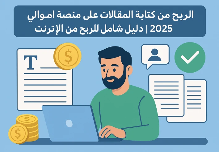 "الربح من كتابة المقالات على منصة أموالي 2025 | دليل شامل للربح من الإنترنت"