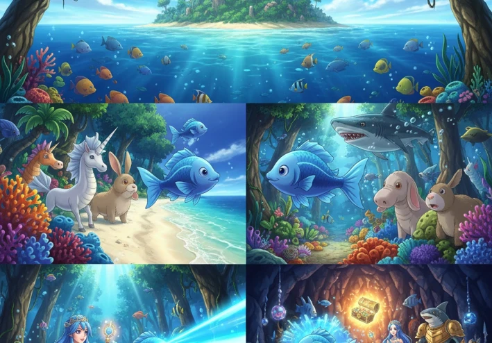 السمكة الزرقاء ومغامرة البحار