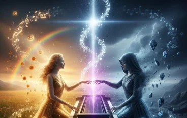 سمفونية التوازن: اكتشاف القوة في الجمع بين الفرح والألم.