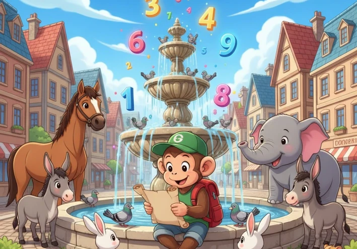 القرد الذكي والأرقام السحريه