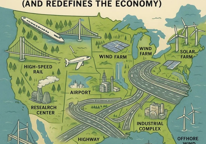 100 مشروع عملاق: الخريطة الهندسية التي تعيد بناء أمريكا (وإعادة تعريف الاقتصاد).