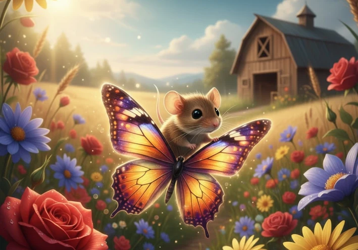 🎉 مغامرات الصديقين: الفأر والرفيقة الطائرة.