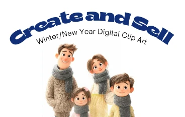 الجزء الأول - تصميم وبيع Winter&New Year's clip art with AI