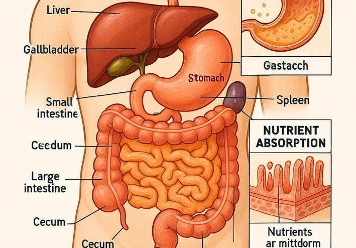 التركيب التشريحي لجهاز الهضم وعمله