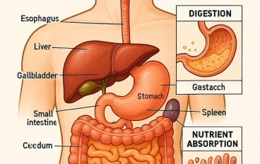 التركيب التشريحي لجهاز الهضم وعمله