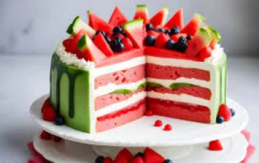 طريقة عمل كيك البطيخ