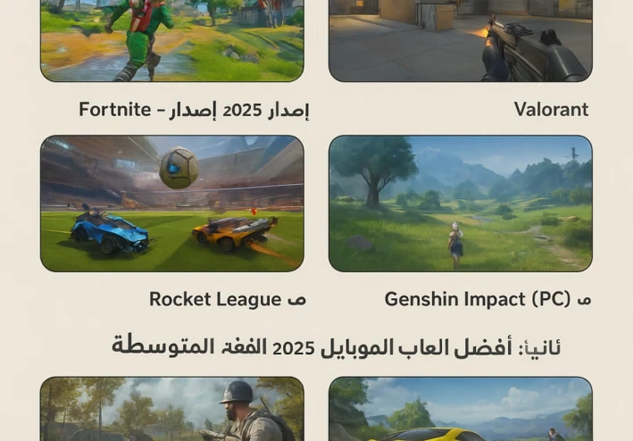أفضل ألعاب الكمبيوتر والموبايل لعام 2025 لأجهزة الفئة المتوسطة