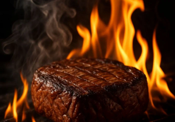 اللحوم المدخنة علي اللهب