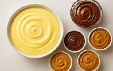 طريقة عمل الحشوات المختلفة للحلويات والمعجنات : الكاسترد واللوتس والشوكولاتة والنوتيلا وزبدة الفستق خطوة بخطوة