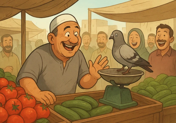 العم مسعود والحمامة على الميزان
