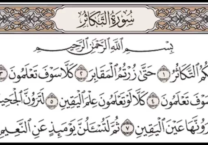تفسير سورة التكاثر