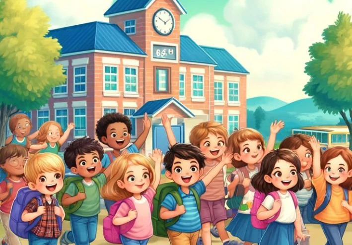 💜 قصة أطفال: “مغامرة سامي وأصدقاؤه في المدرسة”