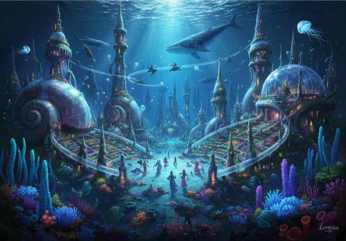 لومينيا: مدينة الألوان المتوهجة في الأعماق