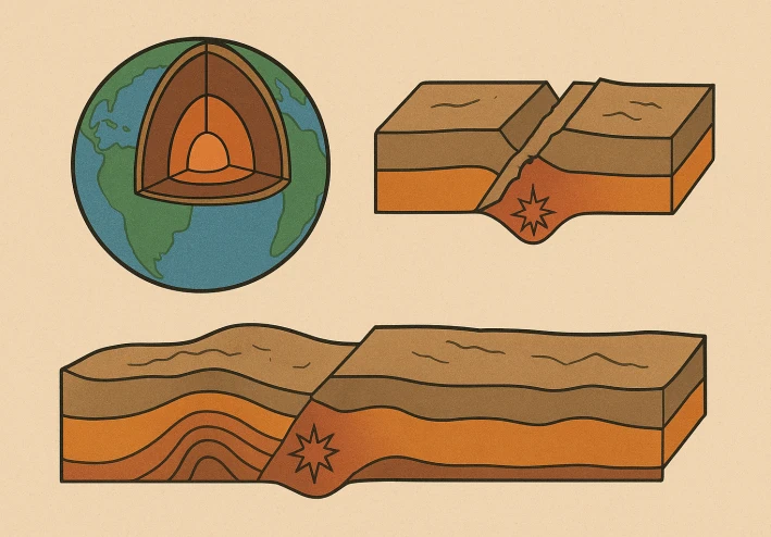 🌍 كيف يحدث الزلزال؟ من أعماق الأرض إلى اهتزاز السطح