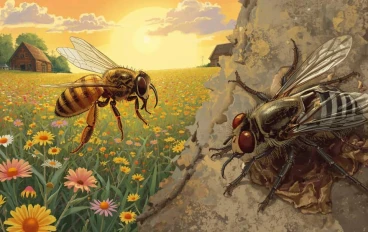 النحلة النشيطة و الذبابة الكسلانة