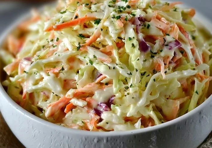 سلطة الملفوف والجزر بالخل والزيت: طبق صحي ومنعش