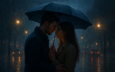 🌹 بين همس المطر… أحببتك