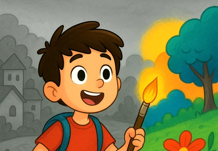 سلسلة ⭐ مغامرات فادي السحرية⭐ القصة الأولى: فادي ومدينة الألوان الضائعة