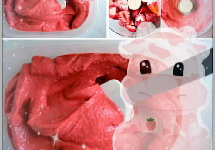 مكونات زبادي مثلج بالفراولة