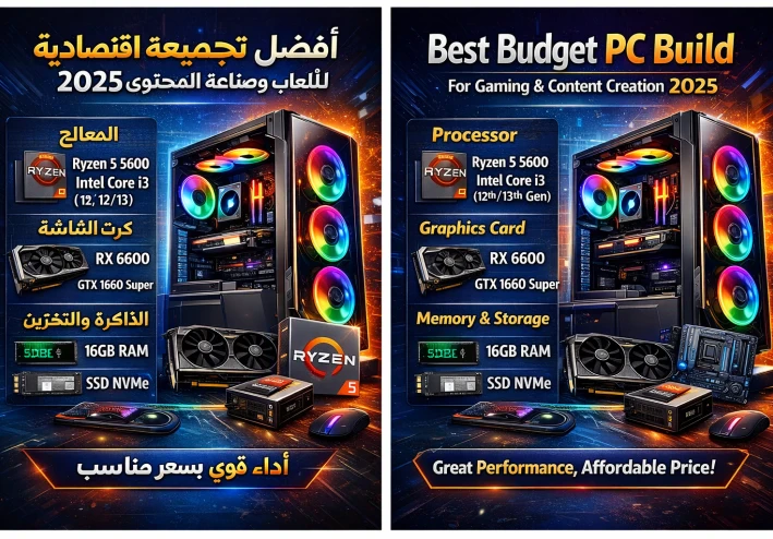 💻 "أفضل تجميعة كمبيوتر اقتصادية 2025 للألعاب وصناعة المحتوى"
