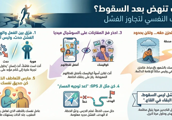 "أنا فاشل!".. الكذبة اللي بتدمر حياتك: إزاي تحول "الوقعة" لبداية جديدة وتحمي نفسيتك من الانهيار؟
