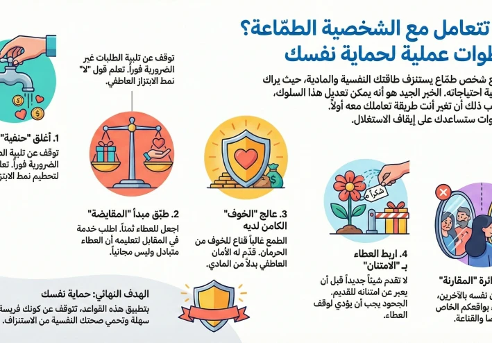 خطة نفسية ذكية لترويض "الشخص الطماع" وتعديل سلوكه من غير ما تخسر طاقتك