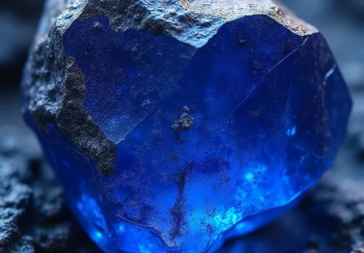 🌌 التنزانايت: جوهرة نادرة تجمع بريق السماء ولون المحيط