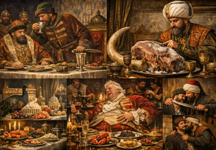 عندما تتحول المائدة إلى عرش: أغرب عادات الملوك في الطعام