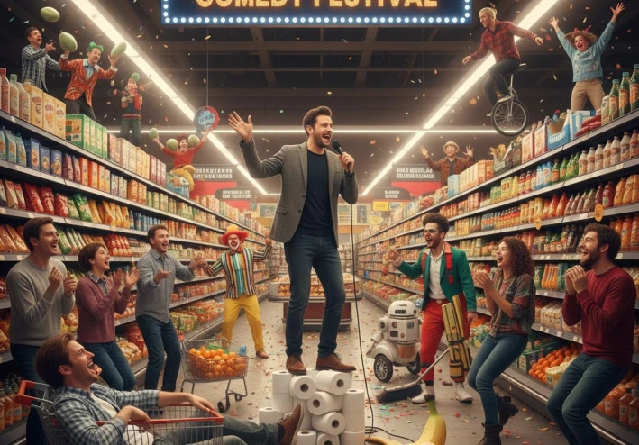 سوبرماركت يتحول لمسرح كوميدي بلا حدود!