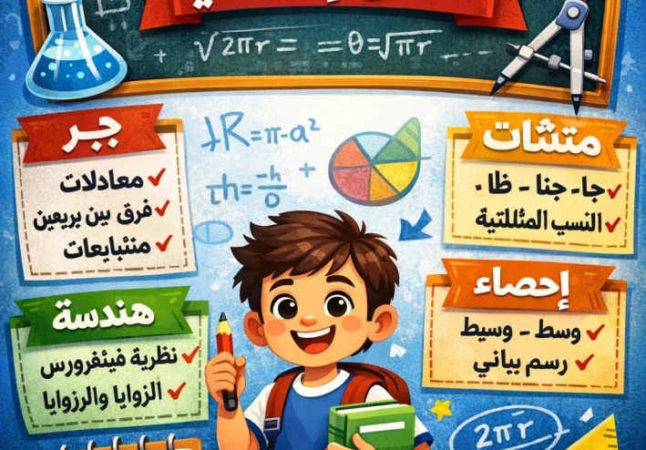 مراجعة ماث 3 إعدادي ترم كامل | أهم القوانين والأسئلة المتوقعة 2026