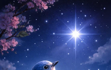 🐦✨ العصفور الأزرق والنجمة الساطعة