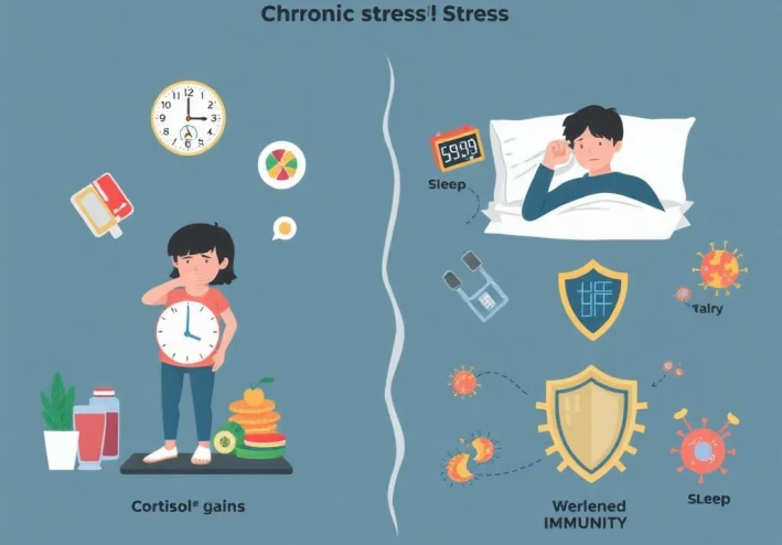 إجهاد الكورتيزول المزمن: كيف يسرق نومك، يزيد وزنك، ويدمر مناعتك؟