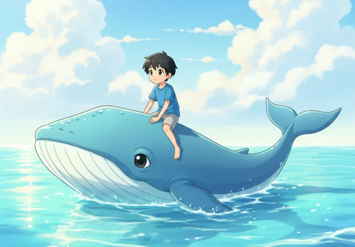 الحوت الطيب والصبي في المحيط
