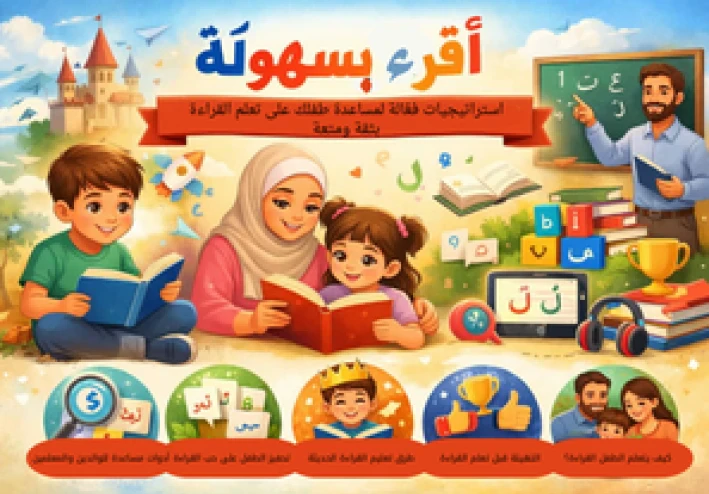 أقرأ بسهولة: استراتيجيات فعّالة لمساعدة طفلك على تعلم القراءة بثقة ومتعة