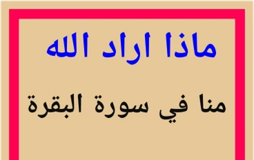 ماذا اراد الله عز وجل ان يوصله لنا من خلال سورة البقرة ببساطة واضحة 