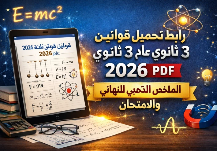 رابط تحميل قوانين فيزياء 3 ثانوي عام pdf 2026- الملخص الذهبي للنهائية والامتحان