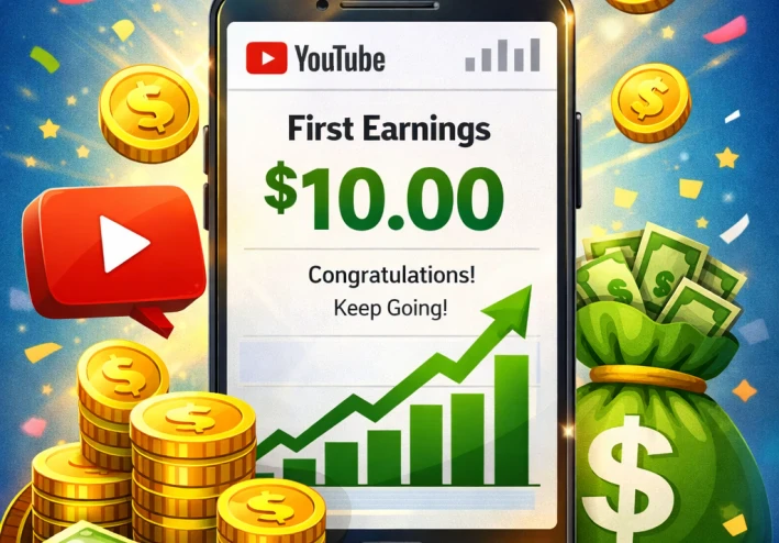 ازاي تحقق اول 10دولار بعد تفعيل الربح ع قناه اليوتيوب؟