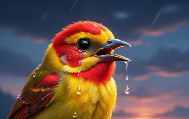 العصفور الحزين فى الغابه