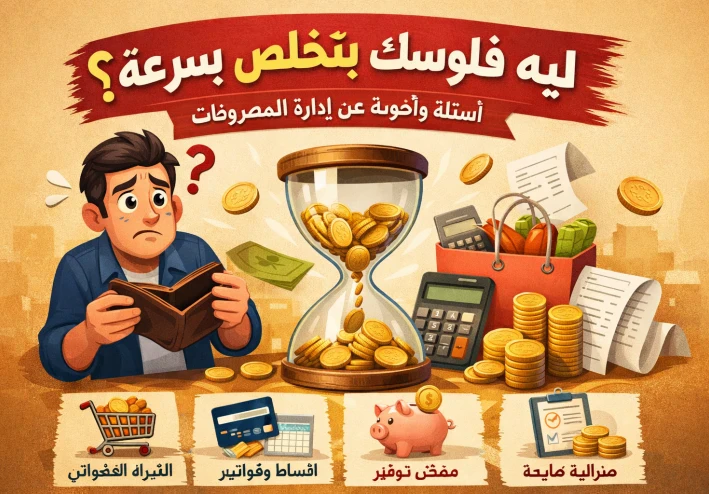 ليه فلوسك بتخلص بسرعة؟ أسئلة وأجوبة شاملة عن إدارة المصروفات