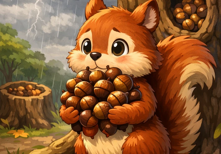 سرّ البستان العجيب: ماذا حدث عندما رفض السنجاب المشاركة؟ 🐿️🌰